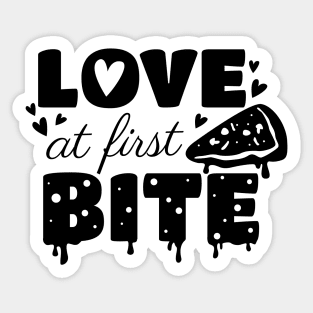 Love at first bite text design Sticker